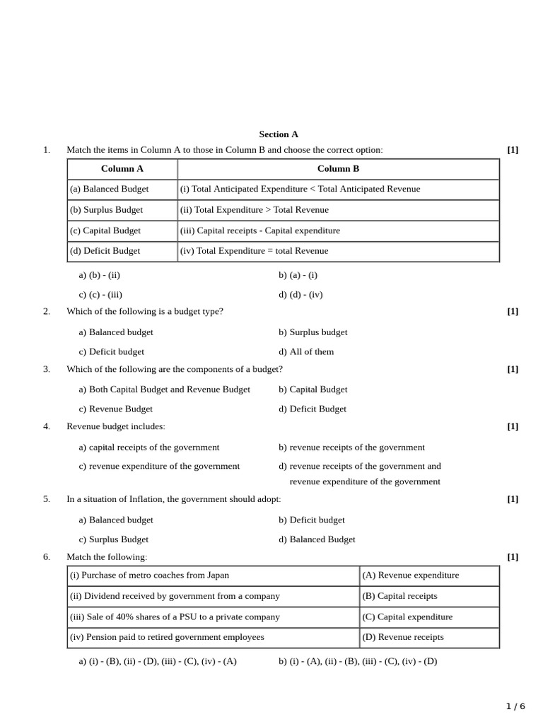 Government Budget: Types and Components | PDF | Government Budget ...
