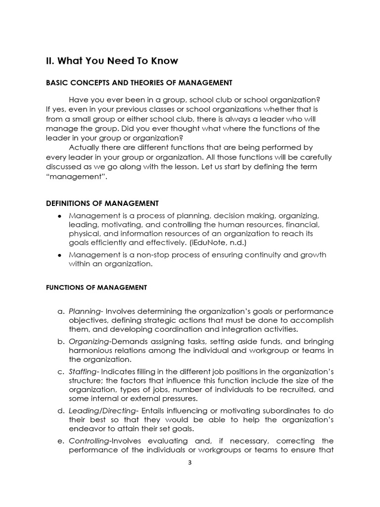Management Concepts and Functions Explained | PDF | Business | Social ...