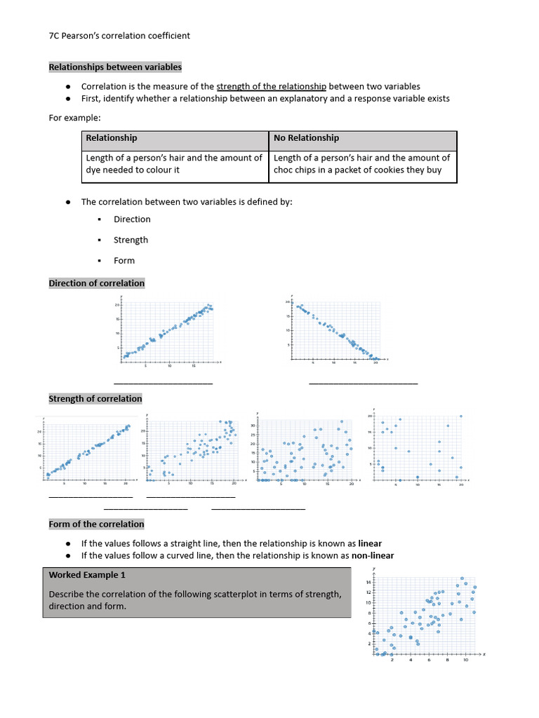 Topic 1: Investigating Relationships Between Two Numerical Variables ...