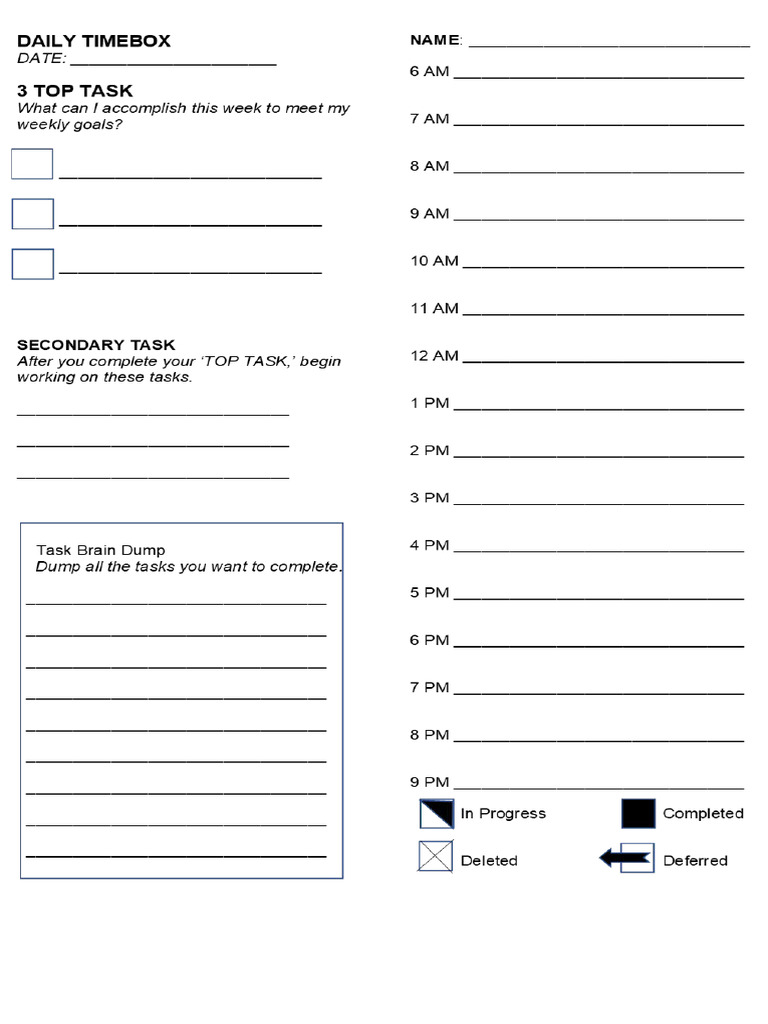 Daily Time Box | PDF