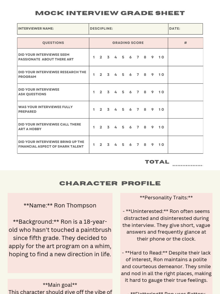 Mock Interview Grade Sheet-2 | PDF