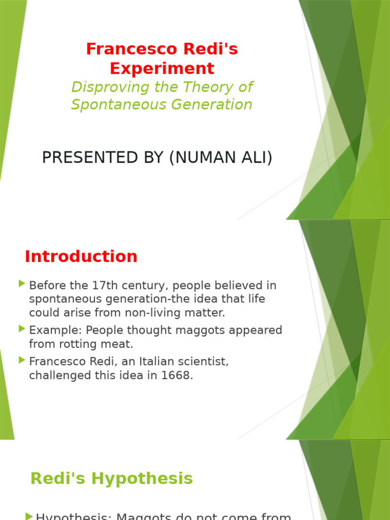 Francesco Redi's Experiment | PDF