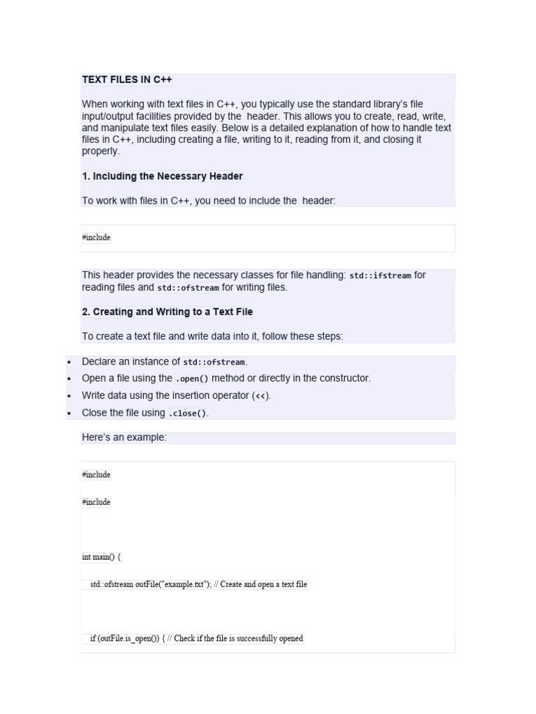 Handling Text Files in C++ | PDF | C++ | Object Oriented Programming