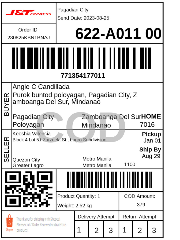 Order Delivery and Return Details | PDF