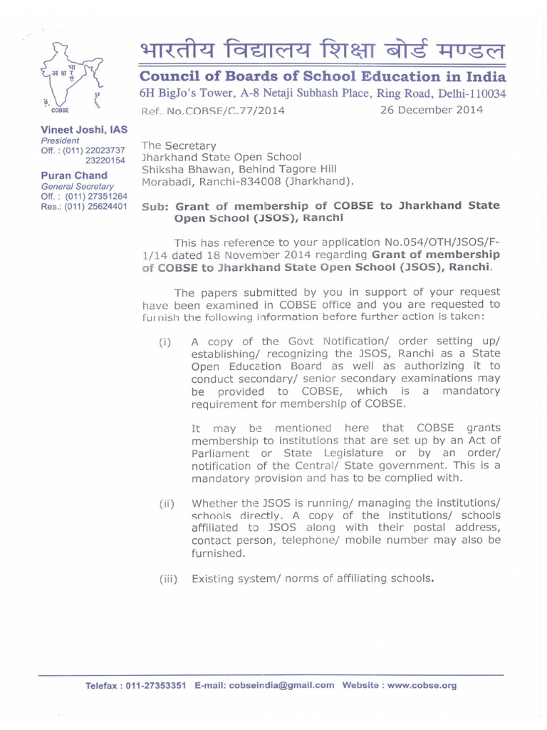 Cobse Letter | PDF
