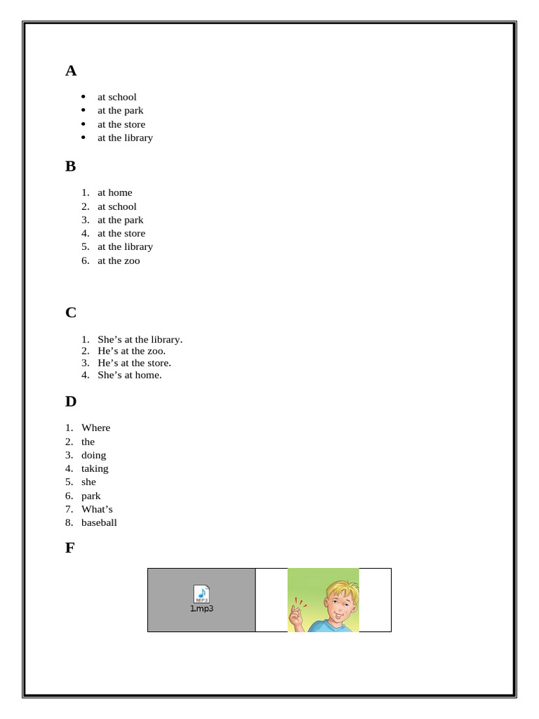 Locations and Activities Guide | PDF