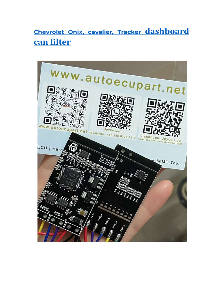 Chevrolet CAN Filter PDF Manual | PDF