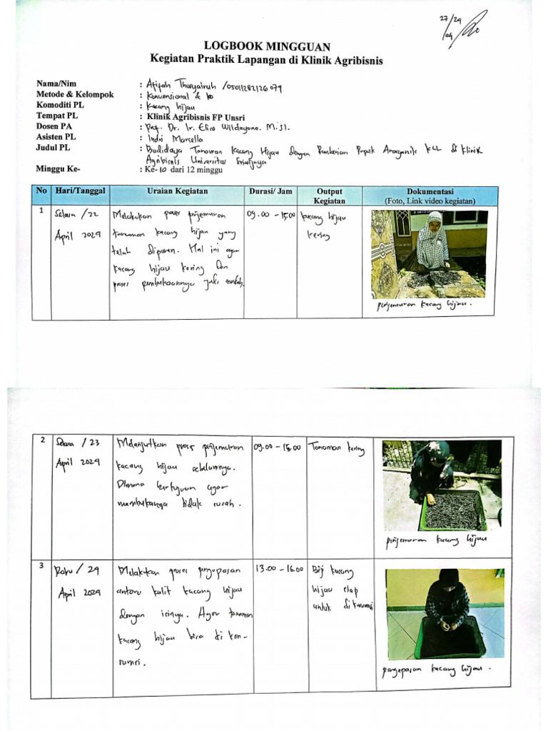 Logbook 10 | PDF