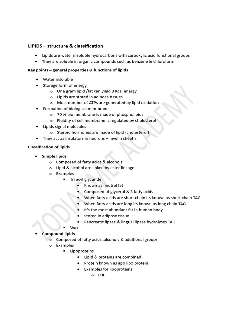 LIPIDS - Structure & Digestion | PDF | Lipid | Fatty Acid