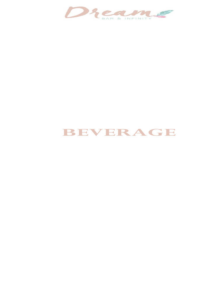 Dream Bar Beverage Menu Overview | PDF | Drink | Cocktails