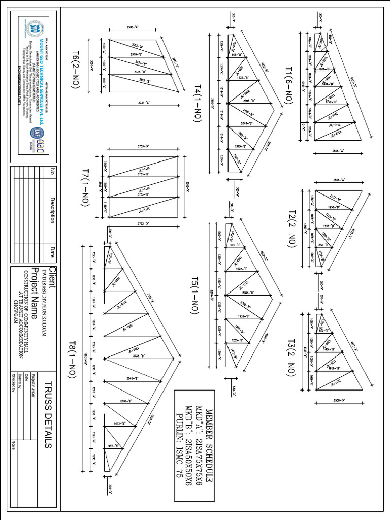 Community Hall Truss Details Kulgam | PDF