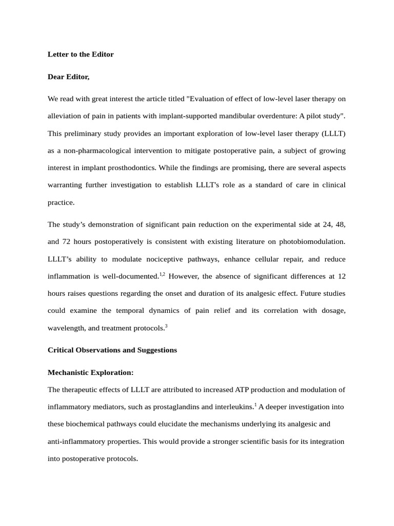 Letter to the Editor | PDF | Clinical Medicine | Medicine