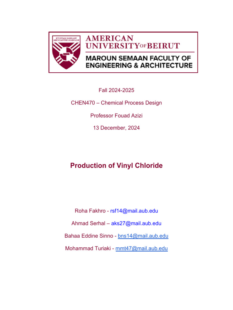 Production of Vinyl Chloride | PDF | Polyvinyl Chloride | Chemical Reactor