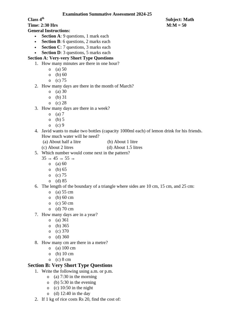4th Math (2) | PDF | Elementary Geometry