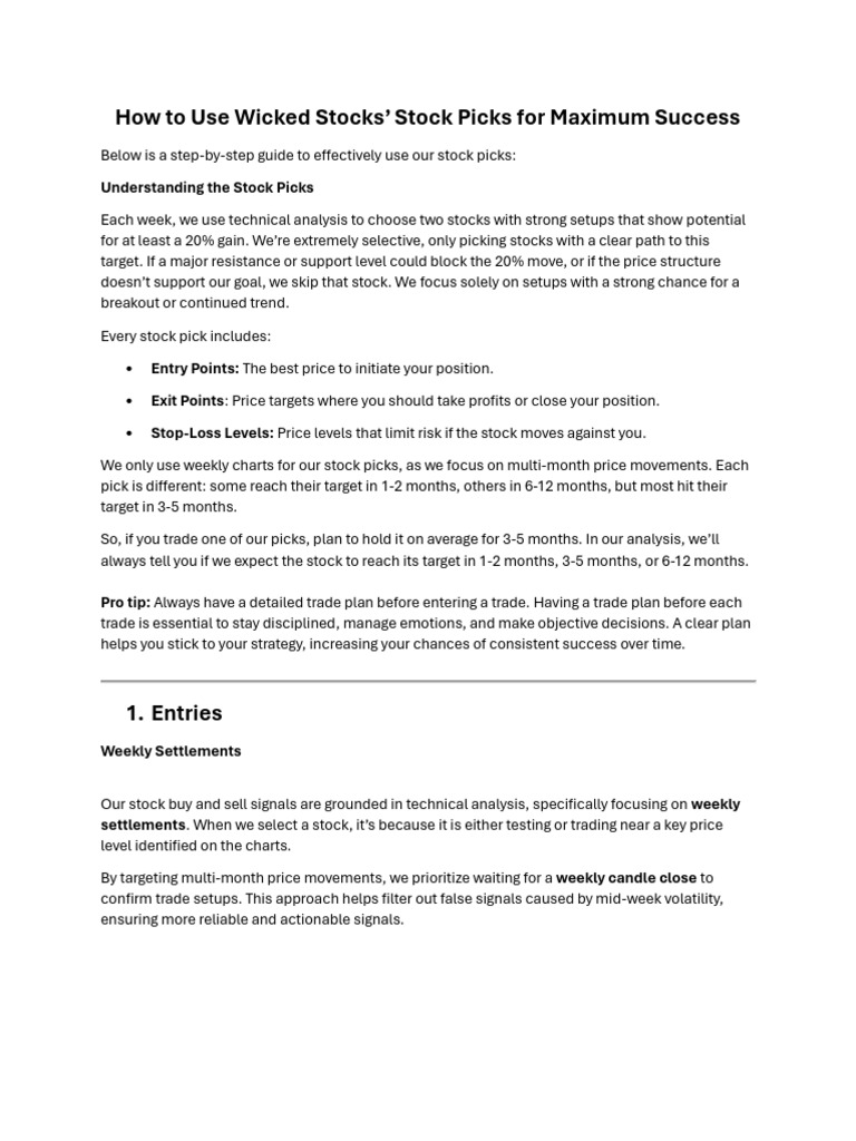 Maximizing Success with Wicked Stocks Picks | PDF | Day Trading | Order ...
