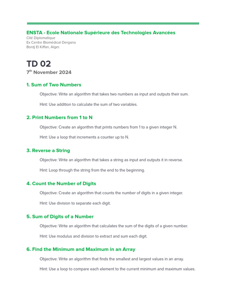 Basic Algorithm Exercises Guide | PDF | Prime Number | String (Computer ...