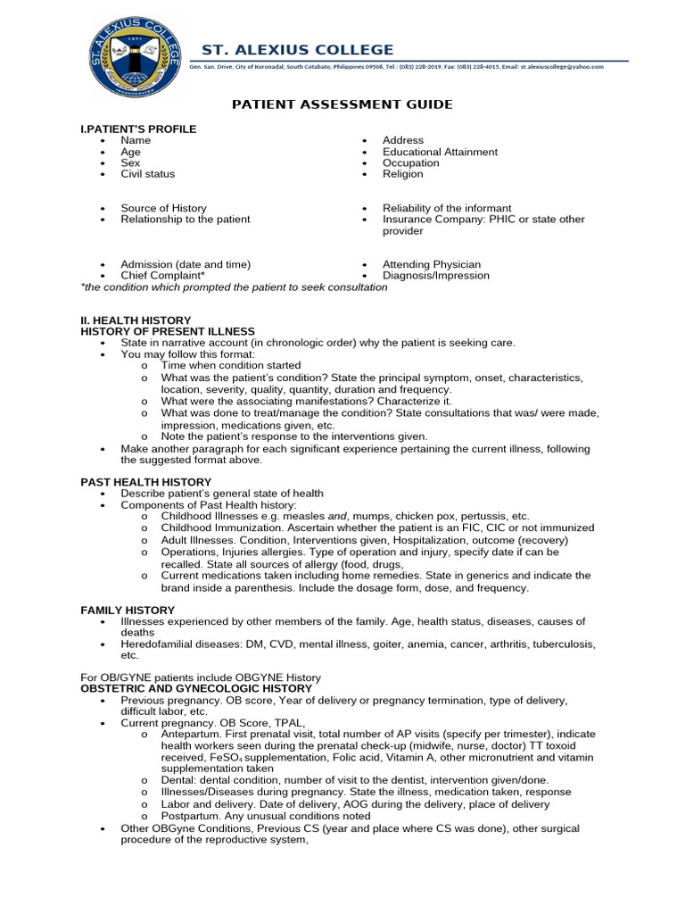 Patient Assessment Guide Overview | PDF | Infants | Childbirth