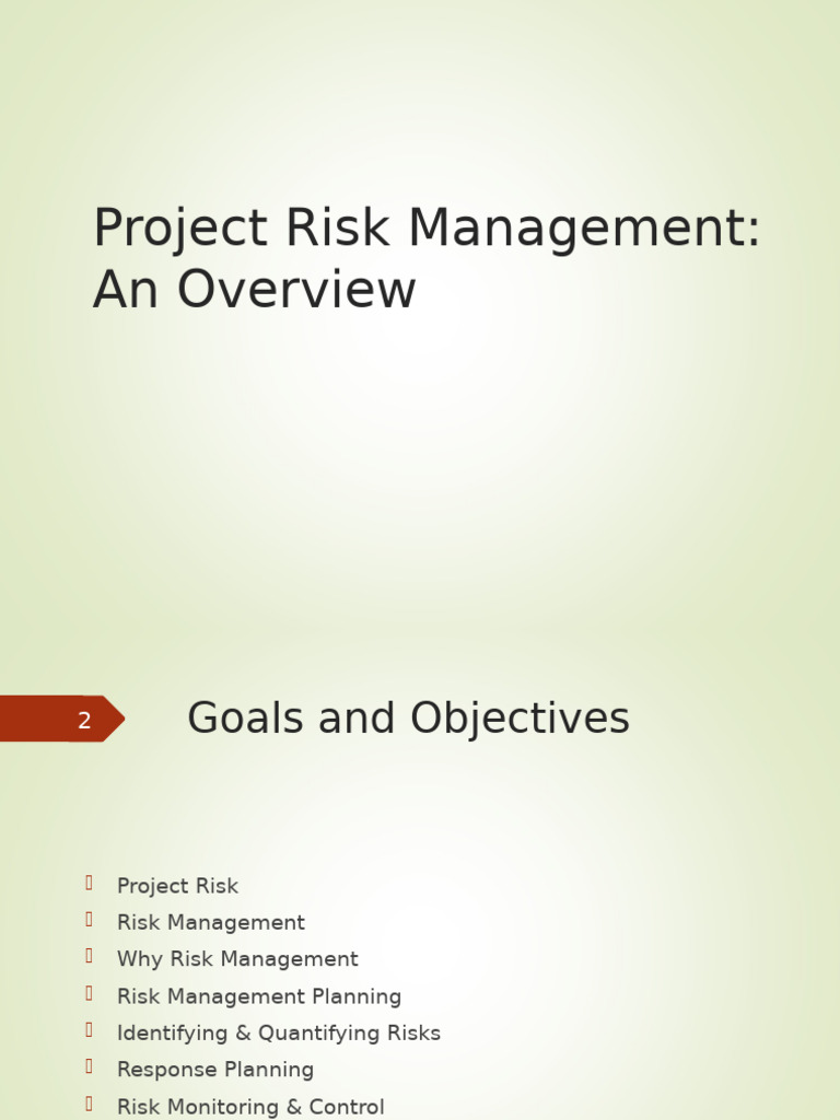 Project Risk MGMT Overview | PDF | Risk | Risk Management