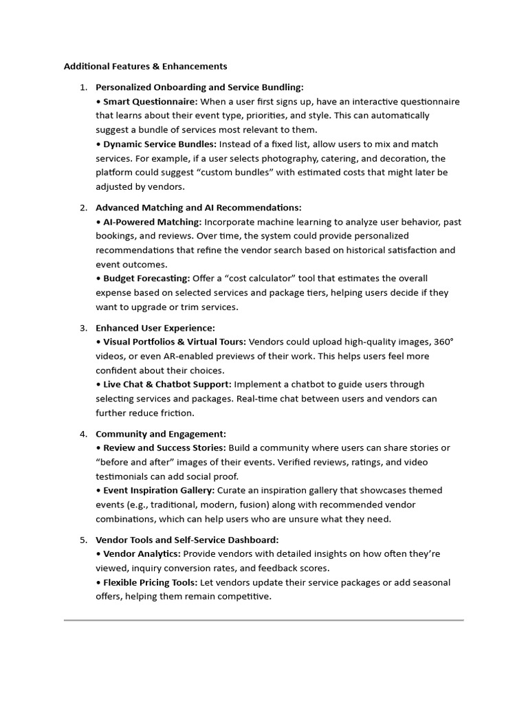Event Planning Platform Enhancements | PDF | Pricing | Artificial ...