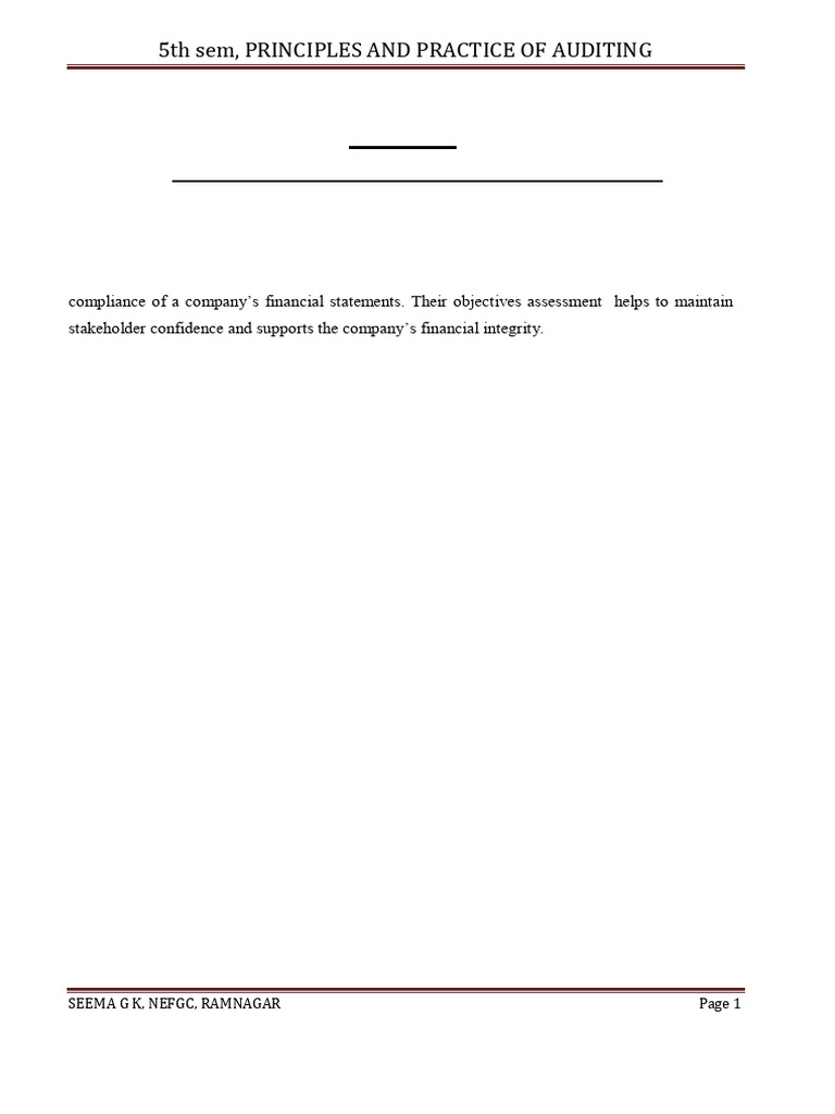 Company Auditor Roles and Responsibilities | PDF | Audit | Internal Control