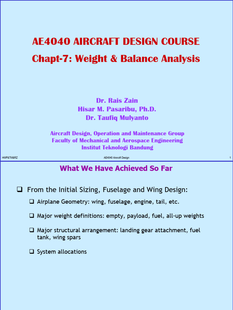 7 Weight - Balance Analysis | PDF | Aircraft | Airplane