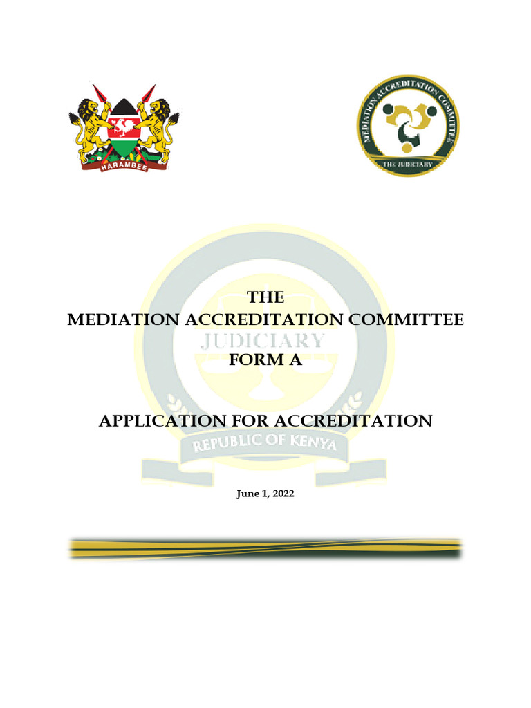 Mediation Accreditation Application Kenya | PDF | Mediation | Justice