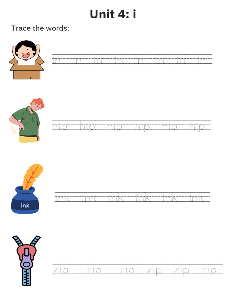 Word Tracing and Matching Activities | PDF