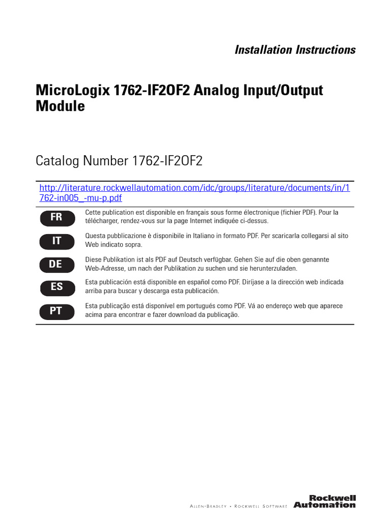 1762-IF2OF2 Module Installation Guide | PDF | Electrostatic Discharge ...