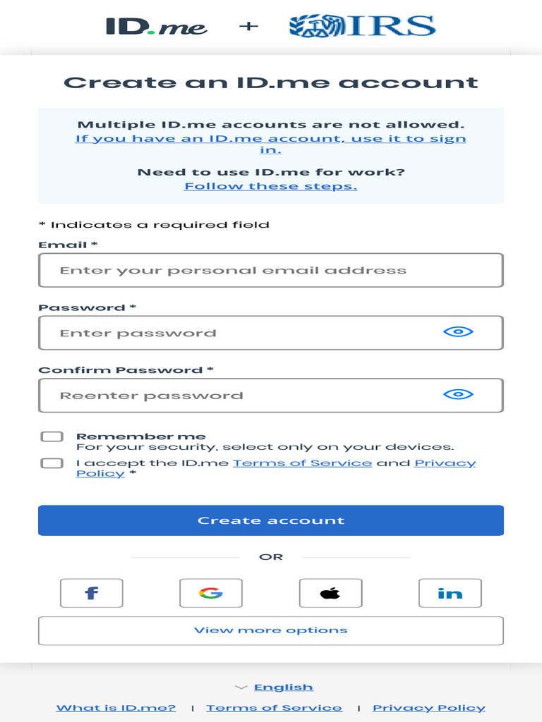 Create An ID - Me Account - ID - Me | PDF