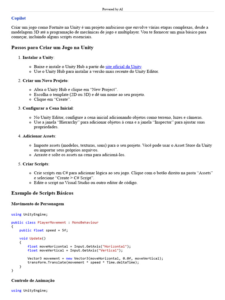 Criando Jogos Multiplayer na Unity | PDF | Unity | Linguagem de script
