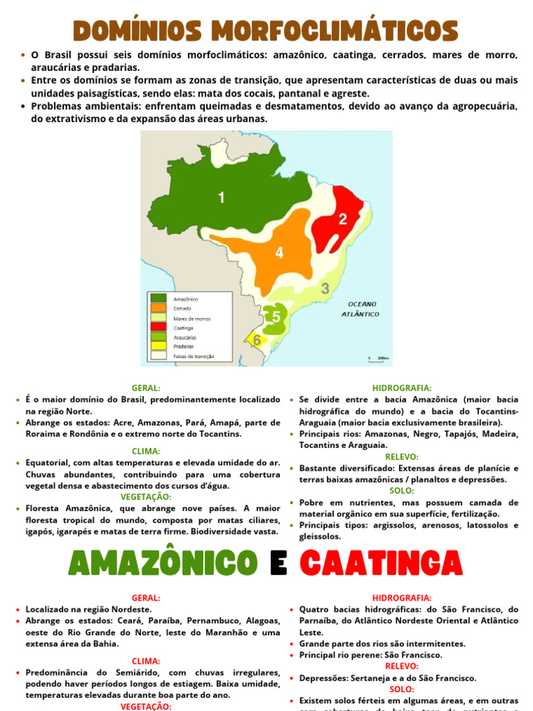 DOMÍNIOS MORFOCLIMÁTICOS | PDF | Bacia hidrográfica | Brasil