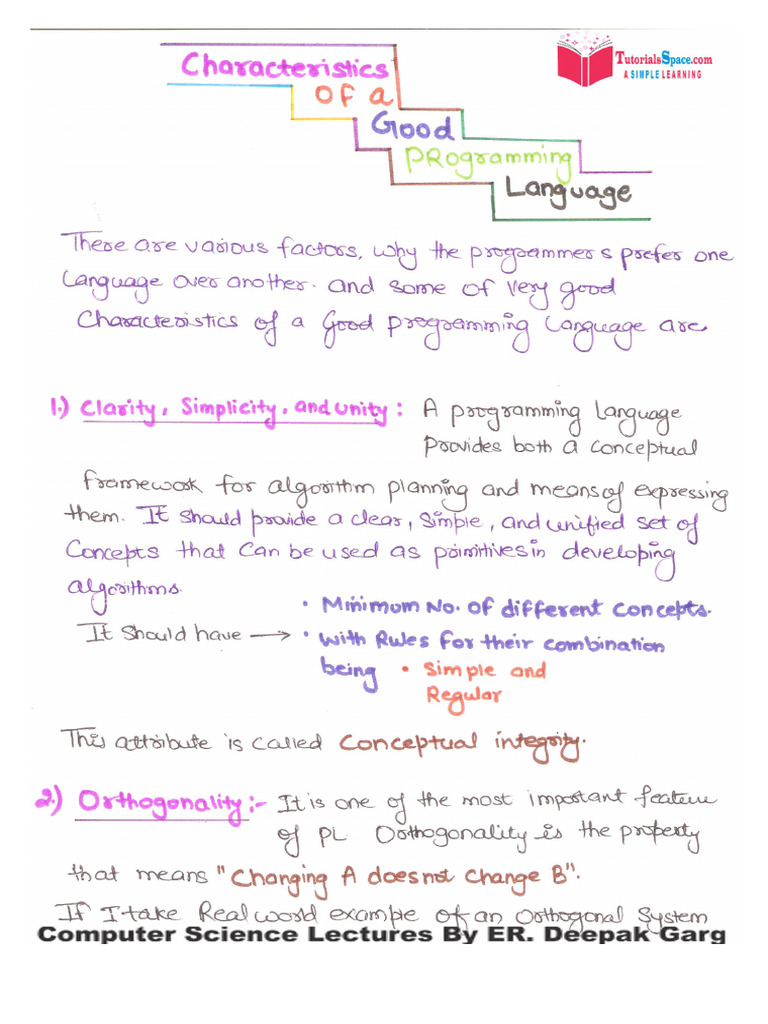 02- Characteristics of a Good Programming Languages | PDF