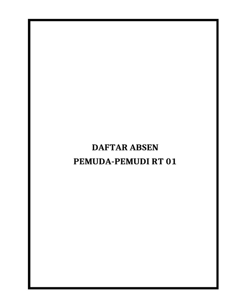 Daftar Absen Pemuda-Pemudi RT 01 | PDF