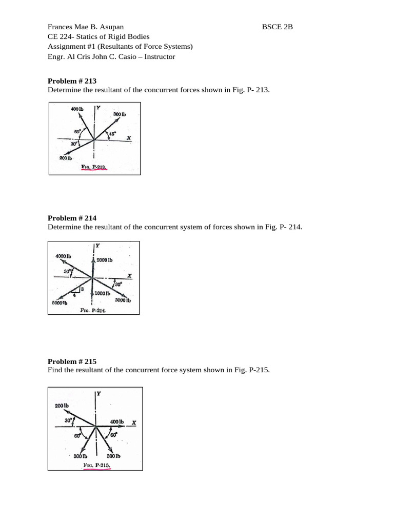 Resultants of Concurrent Force Systems | PDF