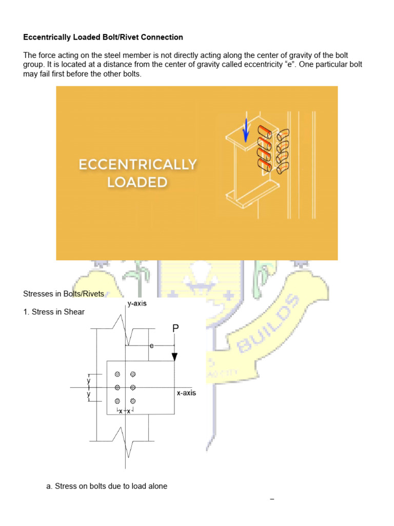 Eccentrically Loaded Bolt Connection Analysis | PDF | Rivet | Stress ...