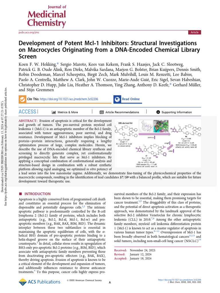 Hekking Et Al Mcl1 Inhibitors.pdf | PDF | Apoptosis | Bcl 2