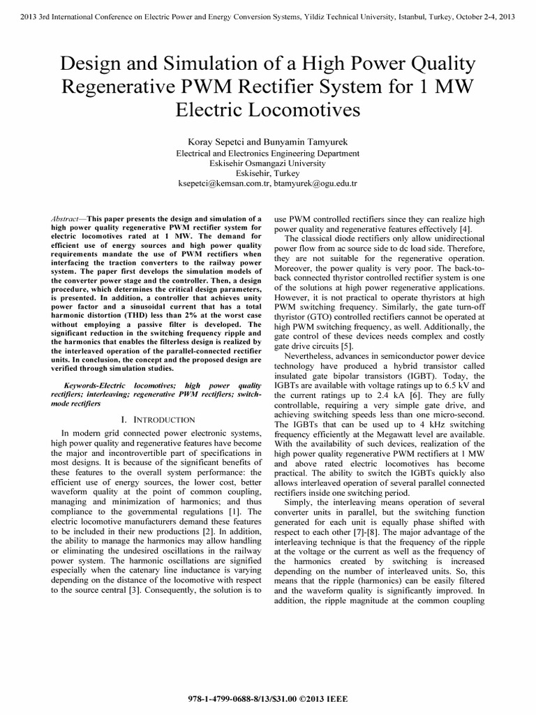 High Power Quality PWM Rectifier Design | PDF | Rectifier | Power Inverter