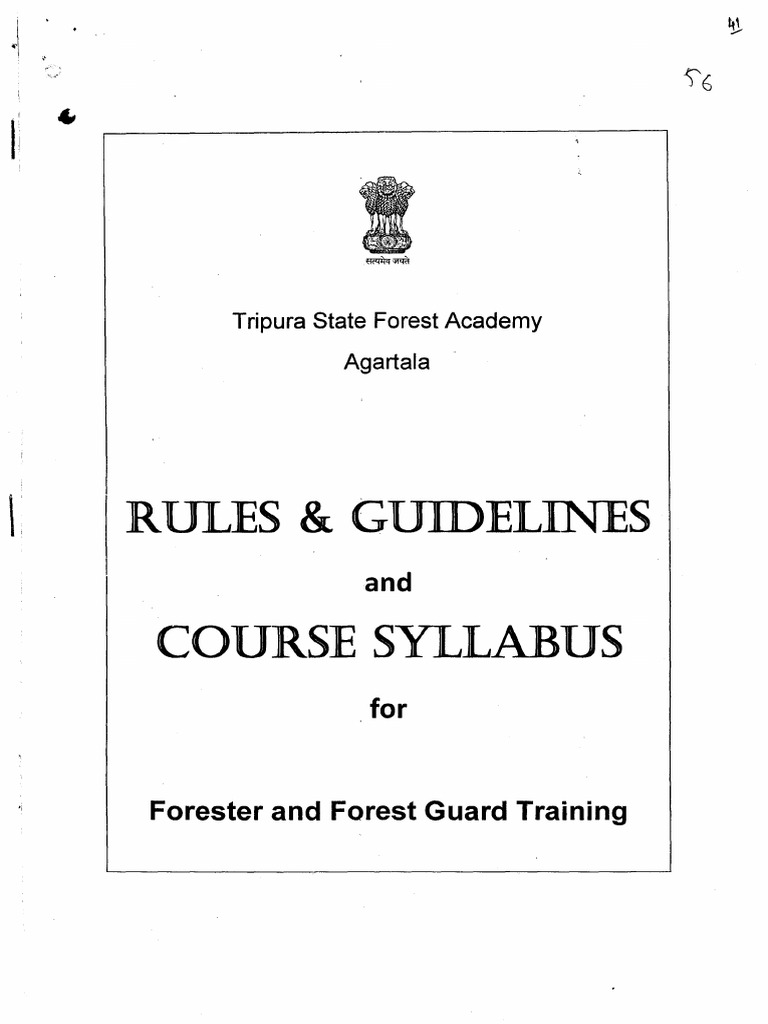 Tripura Forester & Guard Training Guidelines | PDF | Curriculum | Forestry