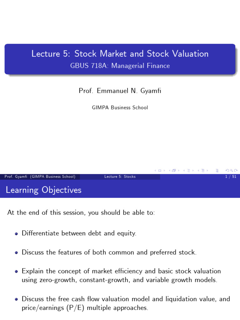 Stock Market Valuation Techniques Pdf Stocks Bonds Finance