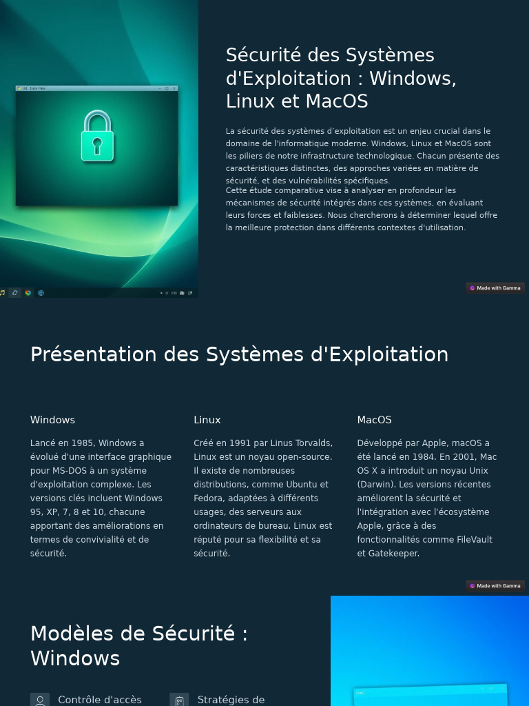 Sécurité des OS : Windows, Linux, MacOS | PDF | MacOS | Linux