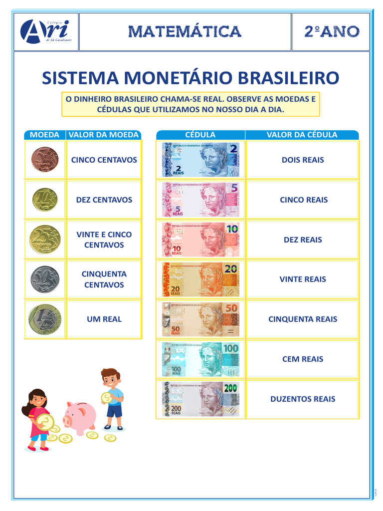 Sistema Monetário Brasileiro para Crianças | PDF