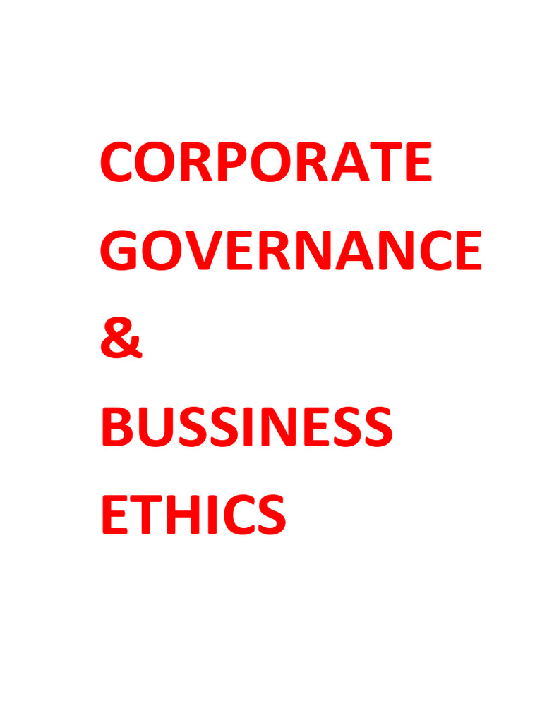 Photo inspiration: Visual Reference: Corporate Governance And Business Ethics Pdf