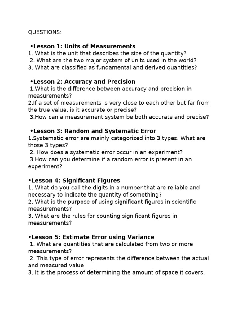 Measurement Concepts and Errors Explained | PDF