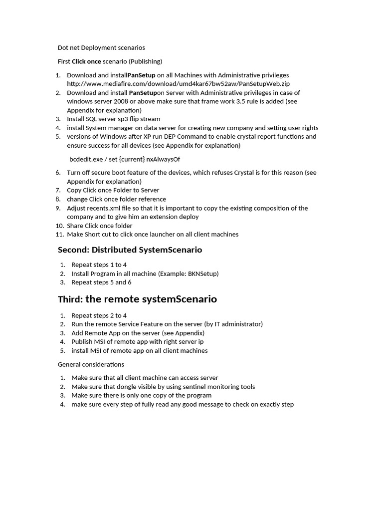 Dot Net Deployment Scenarios Guide | PDF