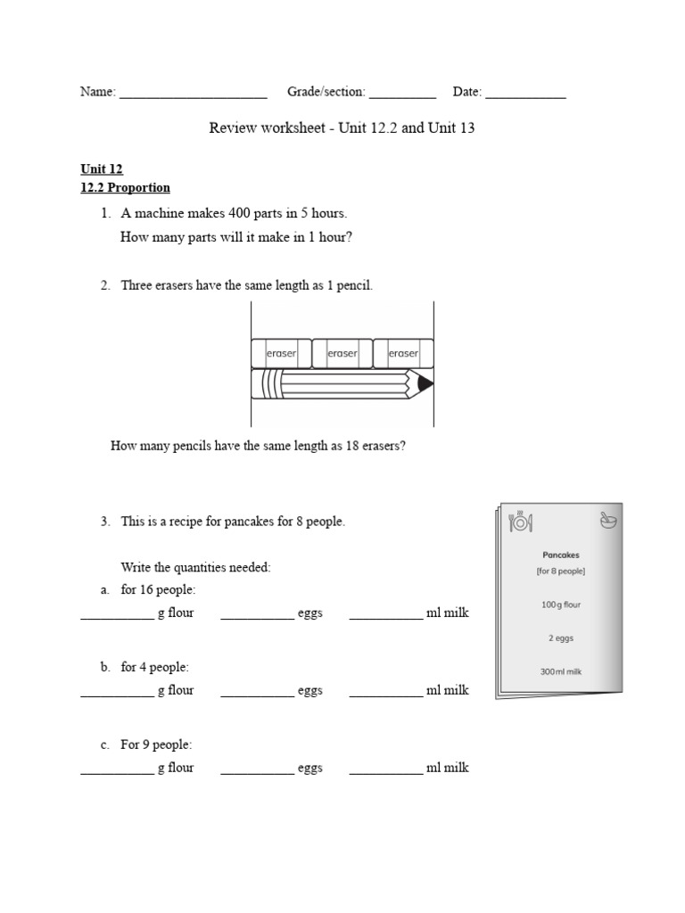 Grade 6 Review Worksheet Unit 12 2 Unit 13 3 Pdf Triangle