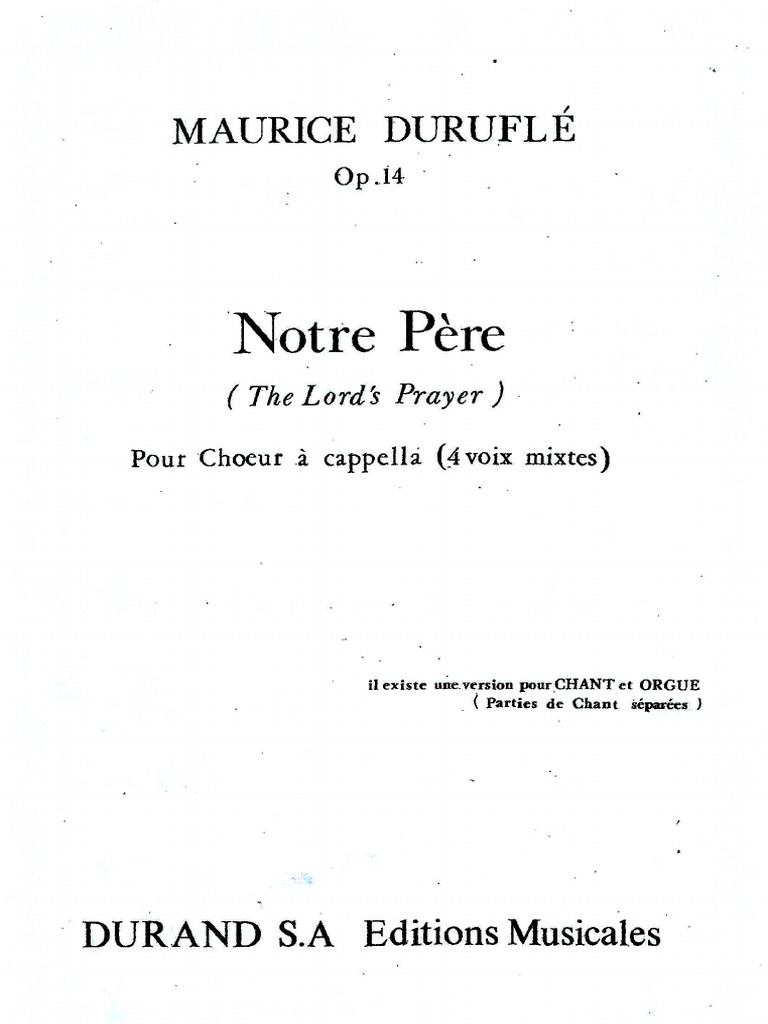 Notre Pére Pdf