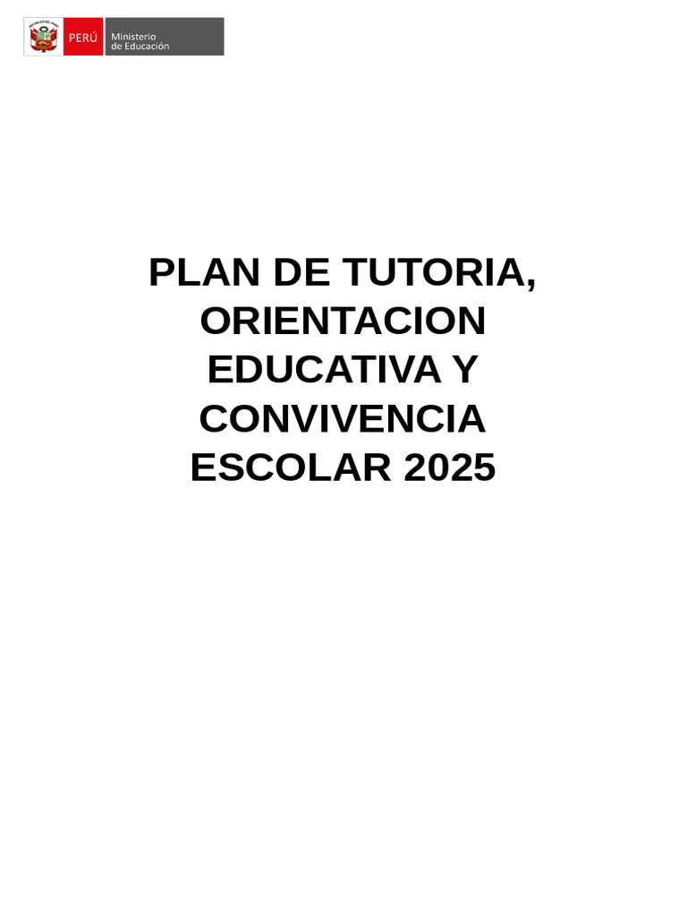 Plan Anual de Tutoría 2025 en Cañete | PDF | Aprendizaje