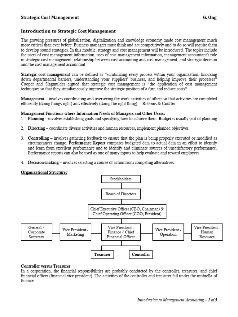 Strategic Cost Management Overview | PDF | Accountant | Lean Manufacturing