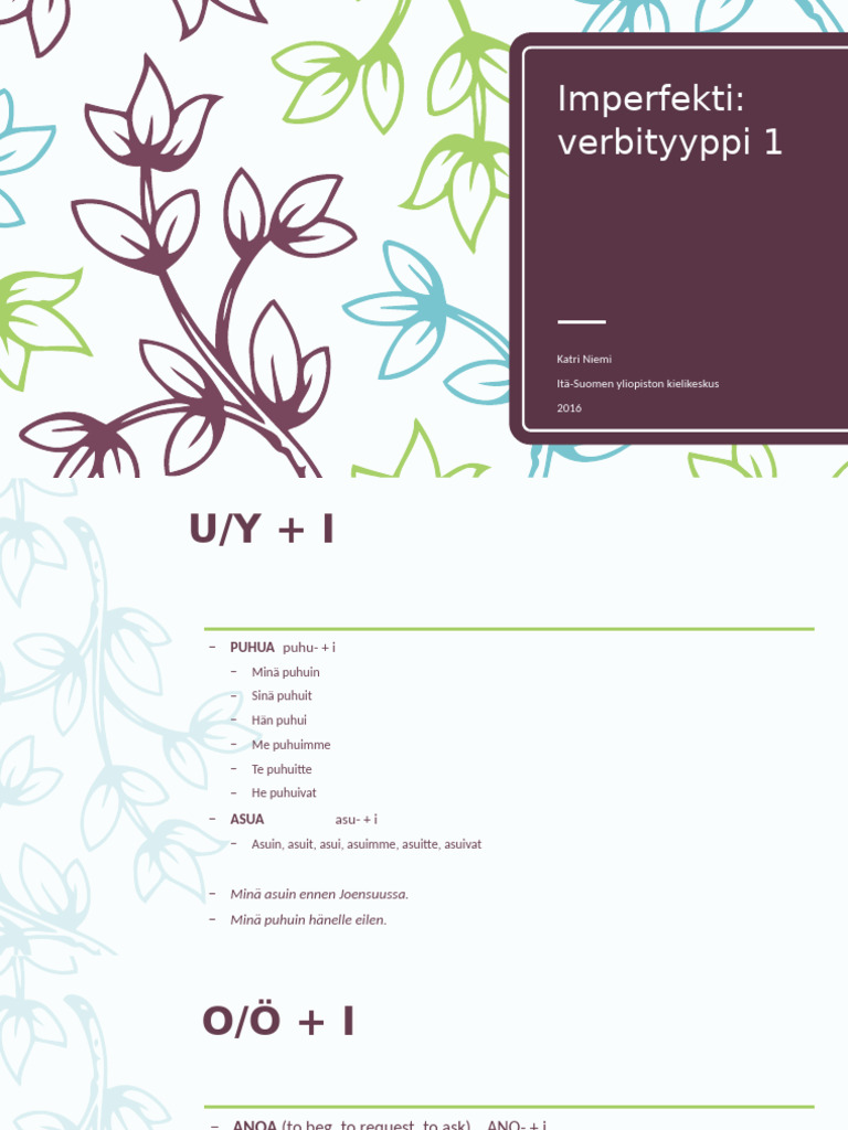 Imperfekti Tyyppi1 Pdf