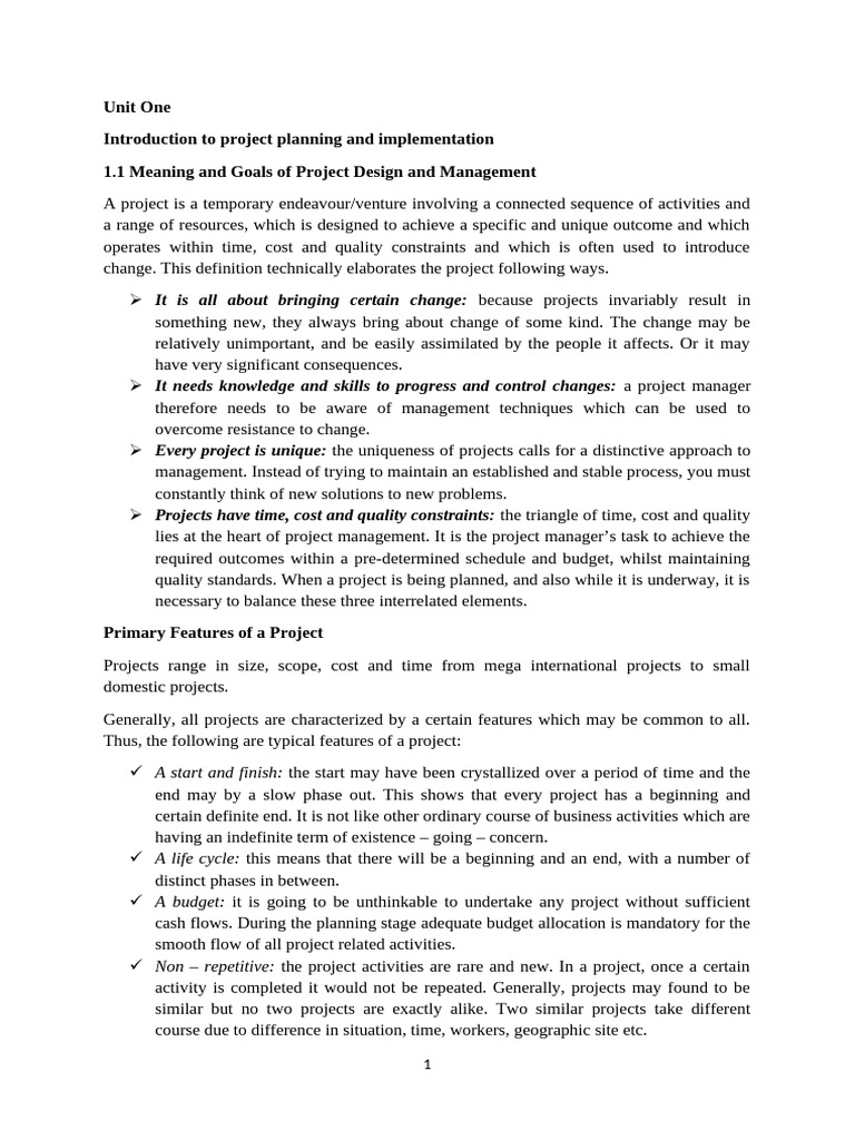 Project Design and MGT Chapter 1 | PDF | Project Management | Risk